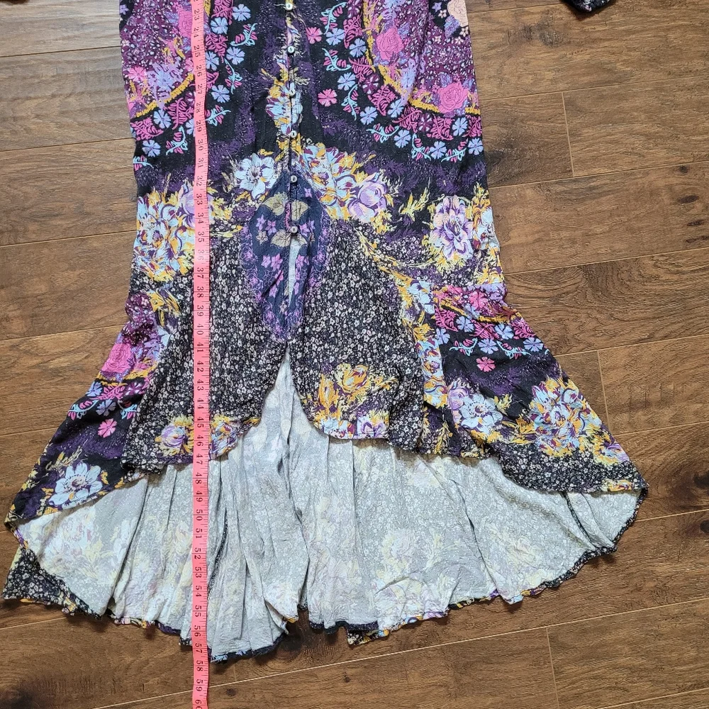 Free People Floral Maxi Dress - Black and Purple - Picture 7 of 9